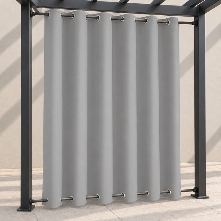 Nocturne Blackout Outdoor Curtain Panel in Light gray