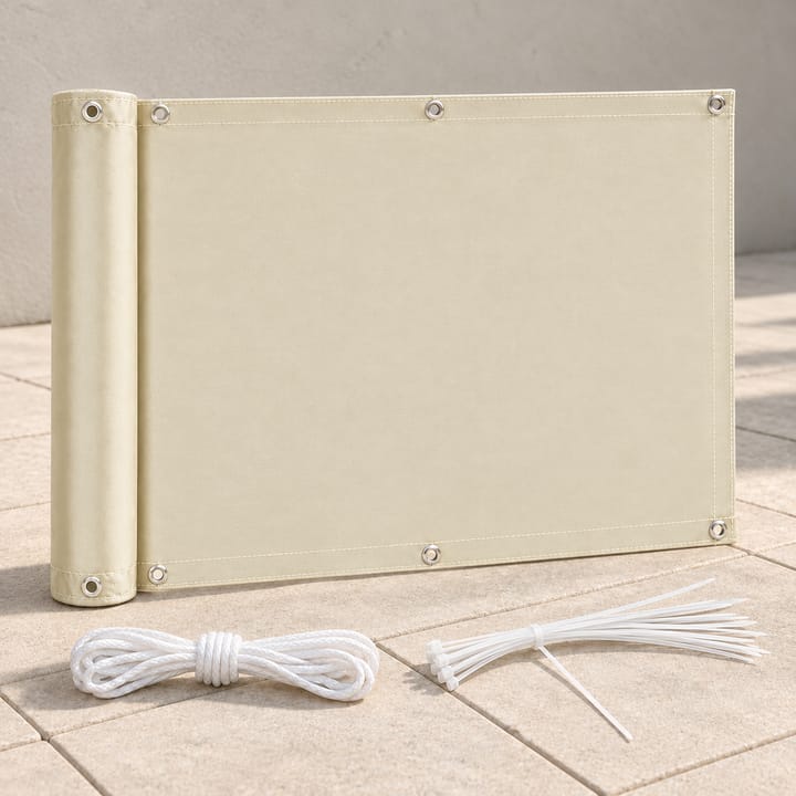 Grommeted Outdoor Privacy Screen in Beige