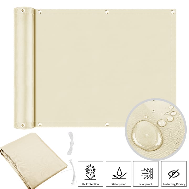 Oxford Balcony Privacy Screen in Cream white