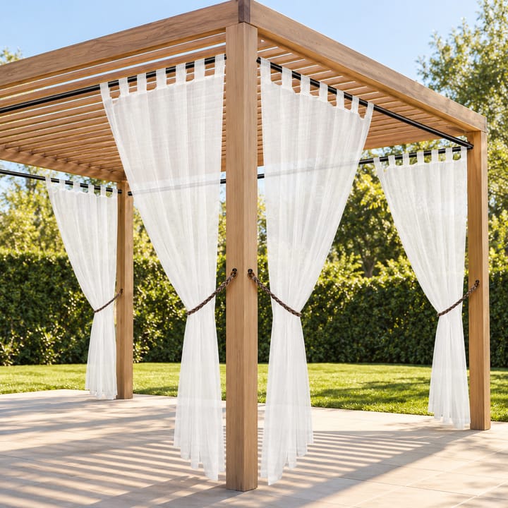 Haven Sheer Tab Top Outdoor Curtain