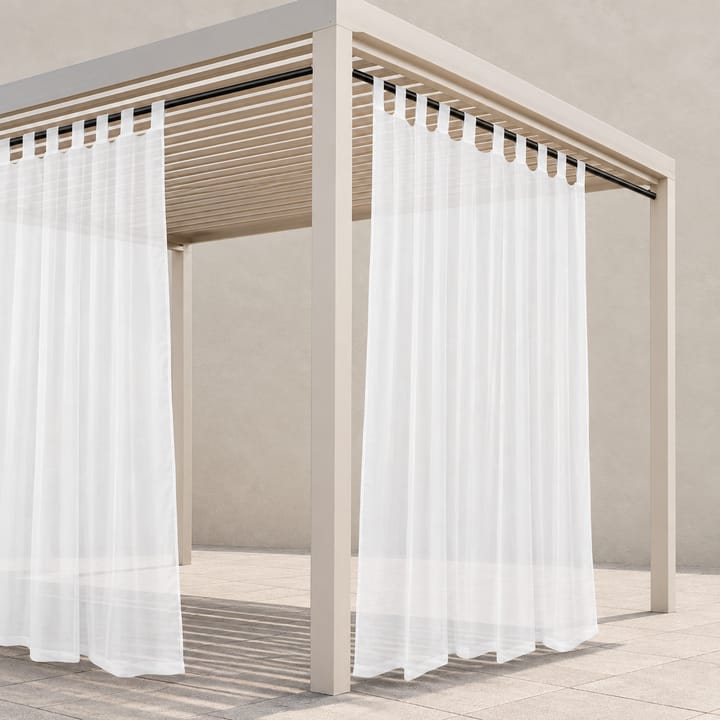 Haven Sheer Tab Top Outdoor Curtain in White