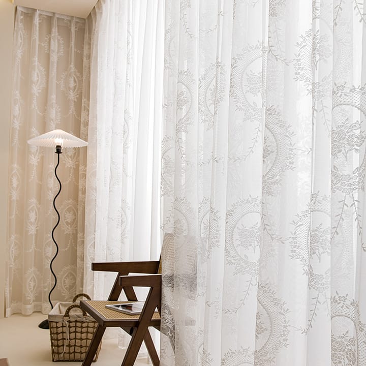 Peony Lace Outdoor Curtain Panel