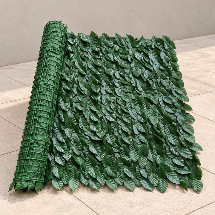 Faux Leaf Privacy Screen Panel, Dark green dill