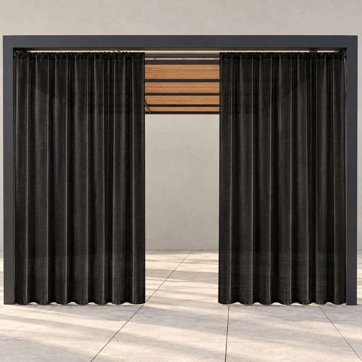 Haven Sheer Waterproof Outdoor Curtain in Black