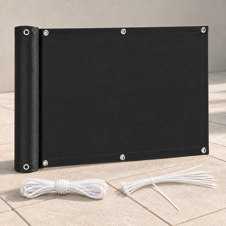 Grommeted Outdoor Privacy Screen in Black