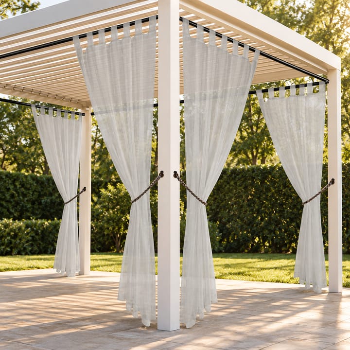 Haven Sheer Tab Top Outdoor Curtain