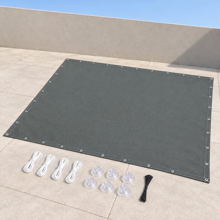 Harbor Waterproof Sun Shade Sail in Dark gray with suction cups