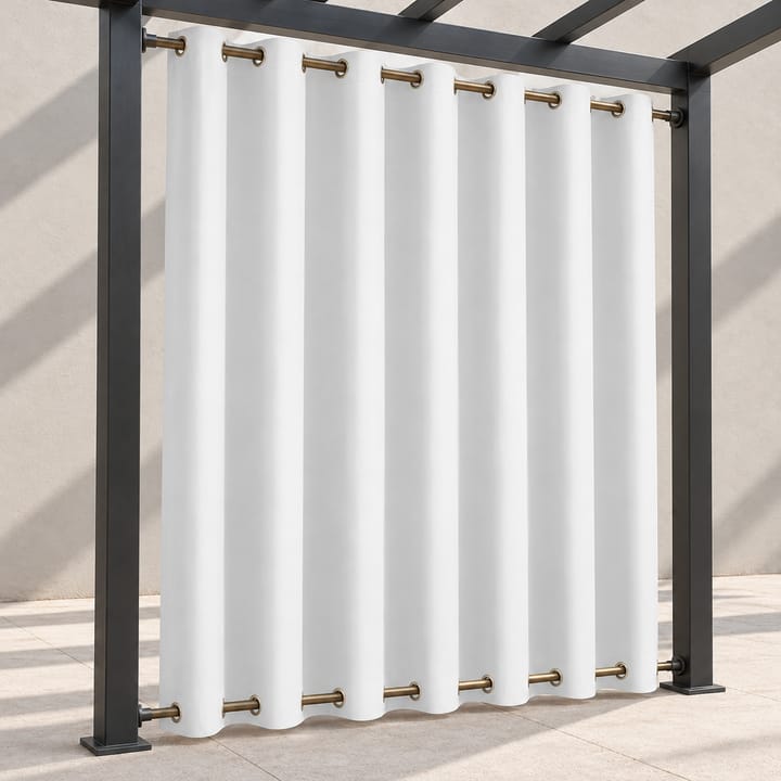 Nocturne Blackout Outdoor Curtain Panel in White gray
