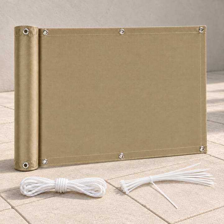 Grommeted Outdoor Privacy Screen in Sand