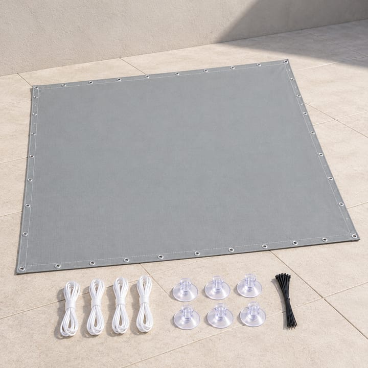 Harbor Waterproof Sun Shade Sail in Gray with suction cups