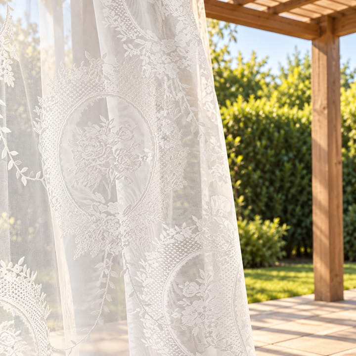 Peony Lace Outdoor Curtain Panel