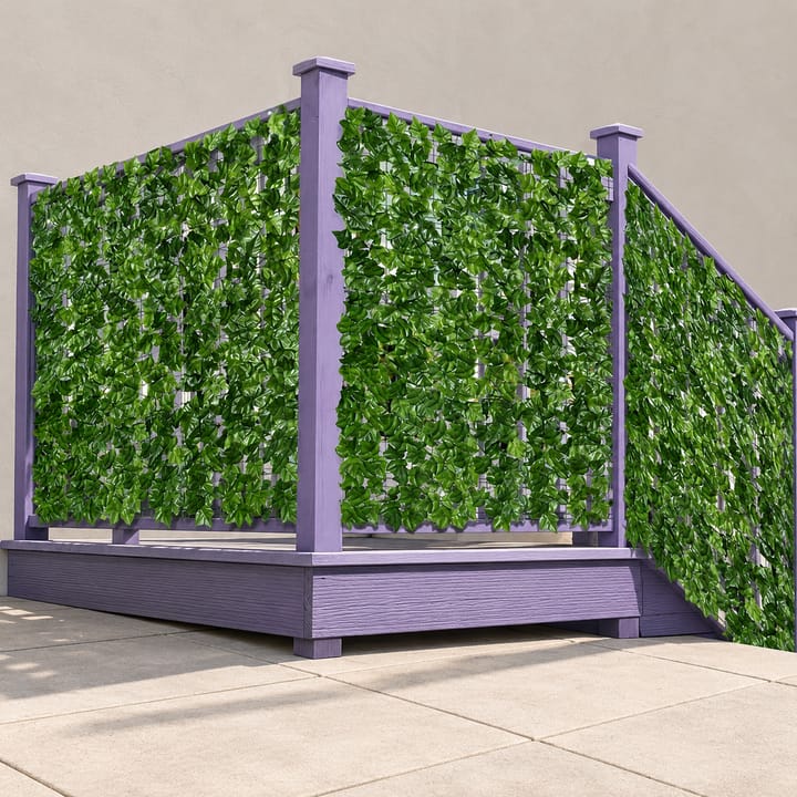 Ivy Leaf Grid Privacy Screen in Watermelon leaves