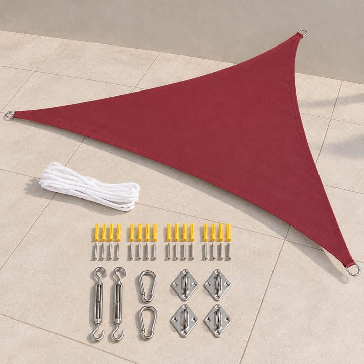 Harbor Triangle Shade Sail with Storage Bag in Wine red with 24-piece hardware kit