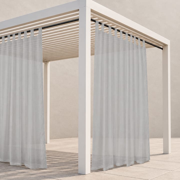 Haven Sheer Tab Top Outdoor Curtain in Silver