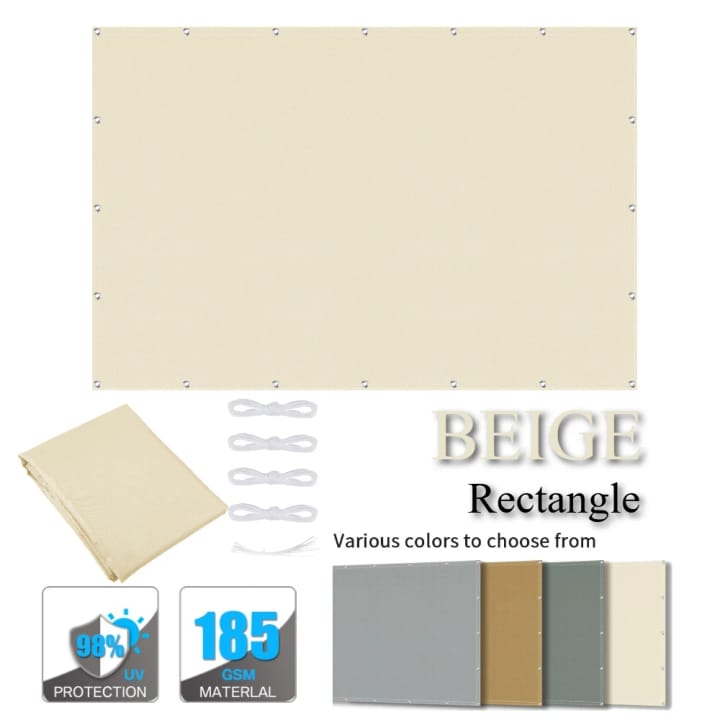 Harbor Rectangular Canvas Shade Sail in Beige