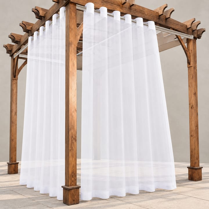 Halo Sheer Outdoor Curtain Panel in White