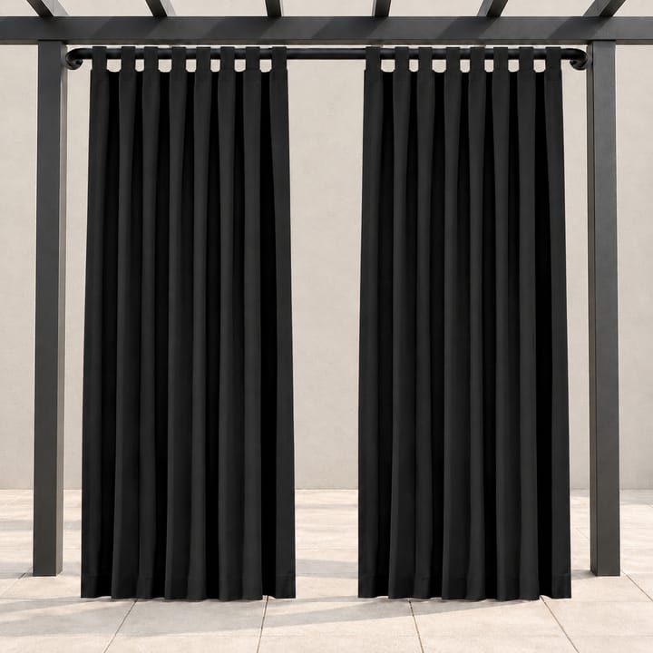 Haven Tab Top Outdoor Curtain in Black