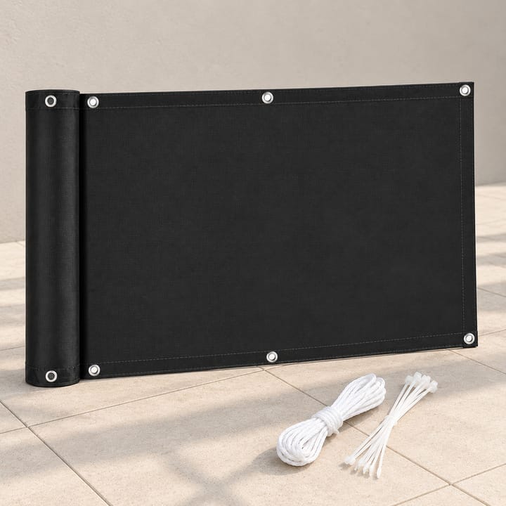Rope Tie Balcony Privacy Screen in Black