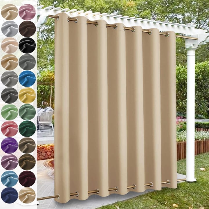 Nocturne Blackout Outdoor Curtain Panel in Rice yellow