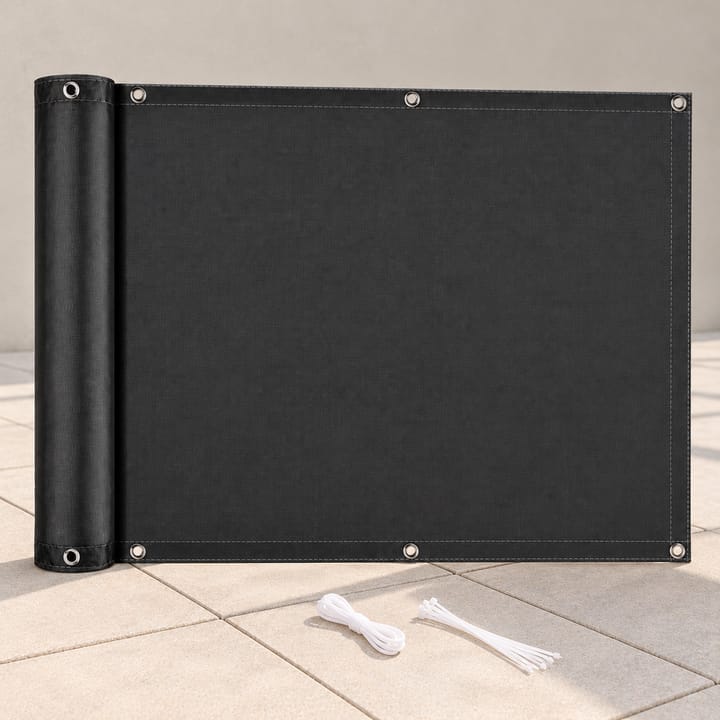Grommeted Balcony Privacy Screen in Black